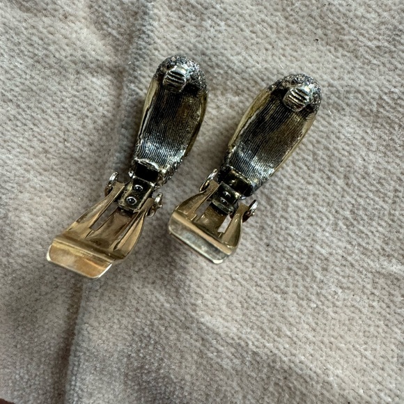 Vintage Judy Lee AB Pearl & Gold Clip-On Earrings - Picture 6 of 11